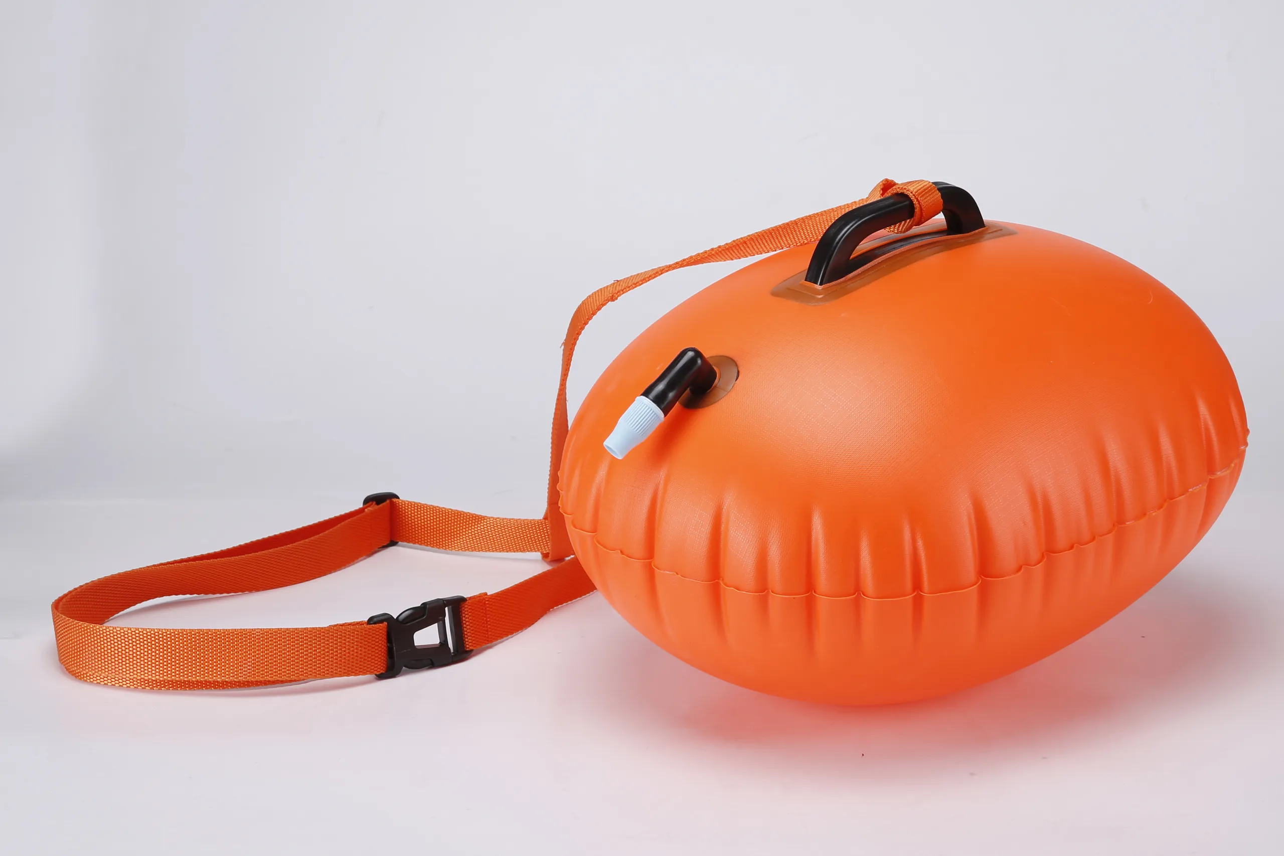 Bouée Natation Eau Libre 2-en-1 – Flotteur + Sac Étanche 28L, Ceinture Taille, Grande Capacité Orange