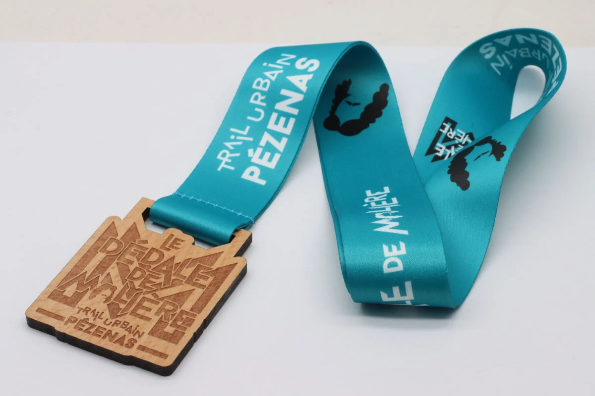 médaille finisher en bois