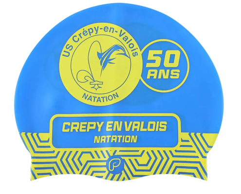 Bonnets17 bonnet de bain personnalisable pour Crepy en Vallois natation