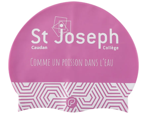 Bonnets18 bonnet de bain personnalisé violet pour un colège