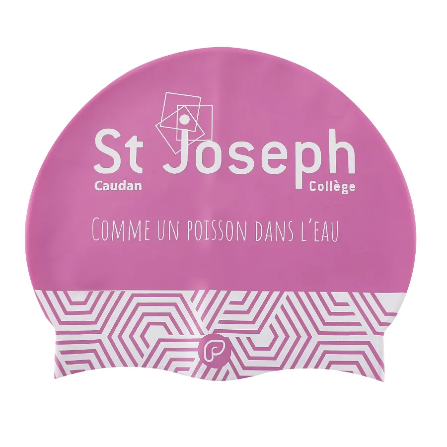 Bonnets18 bonnet de bain personnalisé violet pour un colège