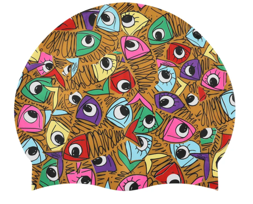 Bonnets23 bonnet de bain personnalisé artistique en or