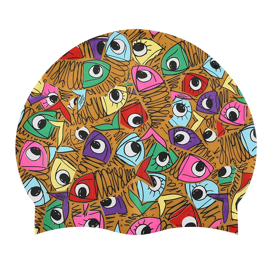 Bonnets23 bonnet de bain personnalisé artistique en or