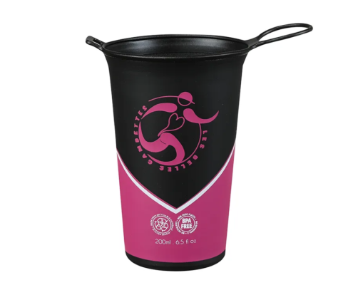 gobelet souple rose et noir personnalisé