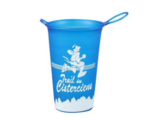 gobelet personnalisé bleu pliable pour le trail